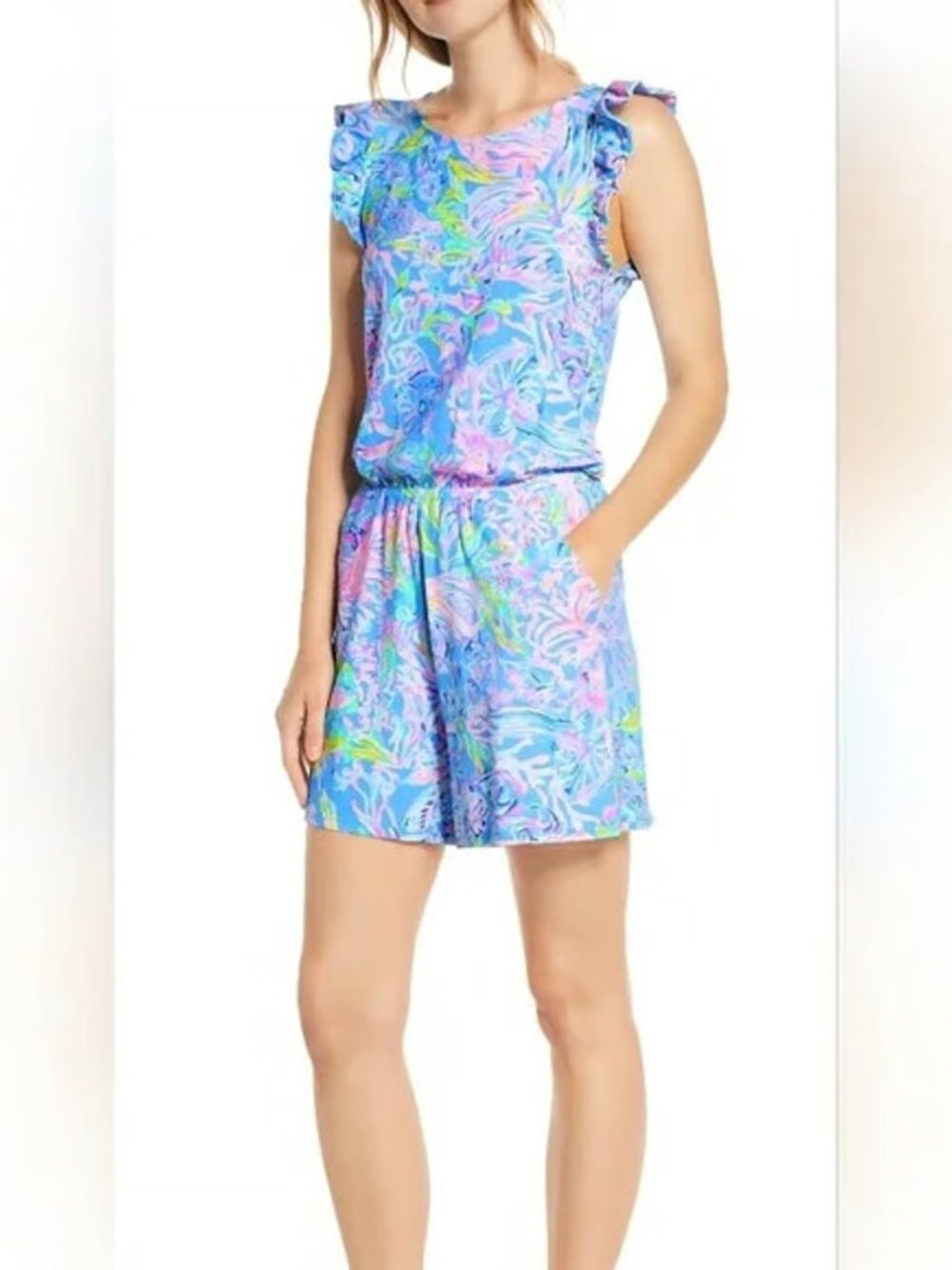 Lilly Pulitzer Patsi Romper XS Sleeveless "All Together Now"